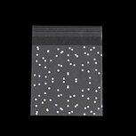 Cellofaan zakjes frosted met plakstrip stipjes wit 10 stuks