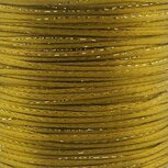 Satijn koord 2 mm goud met goud draad