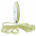 Geruit lint groen 1.2 cm breed