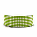 Geruit lint groen 2.5 cm breed