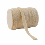 Jute lint creme gevlochten 12 mm breed 20 meter rol