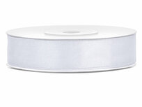 Dubbelzijdig satijn lint 6 mm breed wit