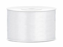 Wit satijn lint 5 cm breed