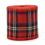 Schotse ruit lint rood 6 cm breed met ijzerdraad