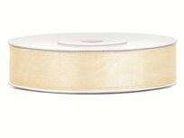 Dubbelzijdig satijn lint 1 cm breed donker ivoor