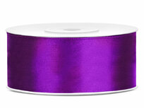 Dubbelzijdig satijn lint 25 mm paars