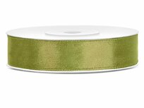 Dubbelzijdig satijn lint 6 mm breed donker olijf groen