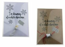 Kaart I&#039;m dreaming of a white christmas met gelukspoppetje