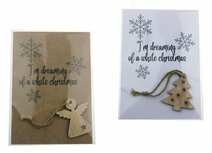 Kaart I&#039;m dreaming of a white christmas met houten hanger