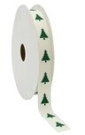 Kerstlint katoen kerstboom 15 mm breed