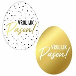 Stickers paasei vrolijk pasen goud metallic mix 10 stuks