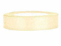 Satijn lint 15 mm breed donker ivoor 100 meter rol