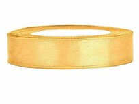 Satijn lint 15 mm breed goud 100 meter rol
