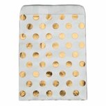 Papieren zakjes 16 x 24 cm wit met metallic gouden stippen 10 stuks