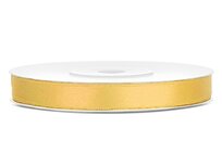Satijn lint 6 mm breed licht goud