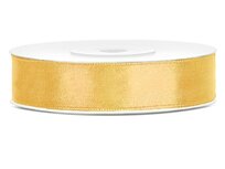 Satijn lint 12 mm breed licht goud