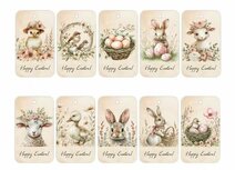 Label 7 x 4 cm babydieren mix 10 stuk