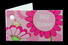Kaartjes babyshower bloem roze
