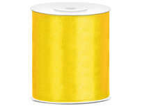 Geel satijn lint 10 cm breed