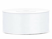 Wit satijn lint 25 mm breed