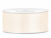 Donker ivoor satijn lint 25 mm breed