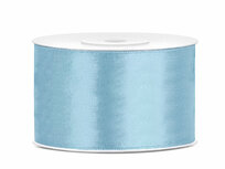 Licht blauw satijn lint 38 mm breed