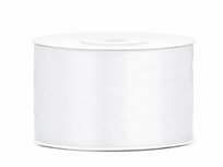 Wit satijn lint 38 mm breed