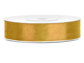 Satijn lint 12 mm breed goud