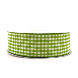 Geruit lint groen 2.5 cm breed
