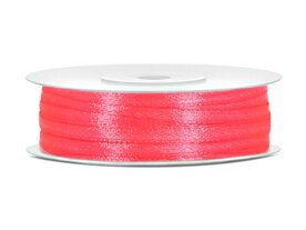 Satijn lint 3 mm neon fuchsia 91 meter rol