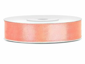 Satijn lint 12 mm zalmroze