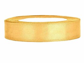 Satijn lint 15 mm breed goud 100 meter rol