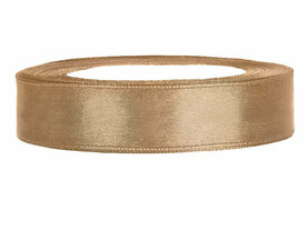 Satijn lint 15 mm breed antiek bruin 100 meter rol