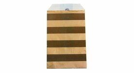 Papieren zakjes 7 x 12 cm bruin en brons streep 10 stuks