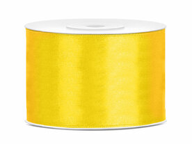 Geel satijn lint 5 cm breed
