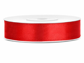 Satijn lint 12 mm breed rood