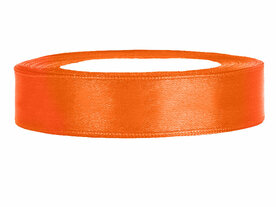 Oranje satijn lint 1.5 cm breed