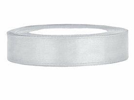 Zilver satijn lint 1.5 cm breed