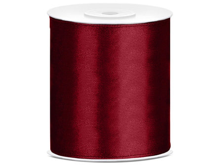 5 meter satijn lint 100 mm bordeaux rood