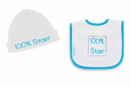 Babymutsje en slab 100 % stoer