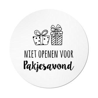 Ronde stickers niet openen voor pakjesavond 10 stuks