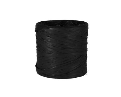 Raffia zwart (poly raffia)