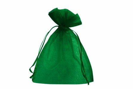 Organza zakje 7,5 x 10 cm donker groen