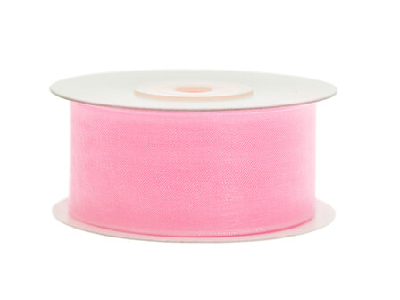 Organza lint 38 mm roze