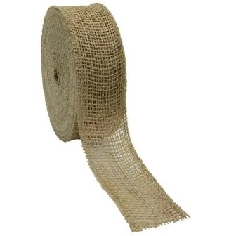 Jute lint 5 cm breed 5 meter rol extra kwaliteit