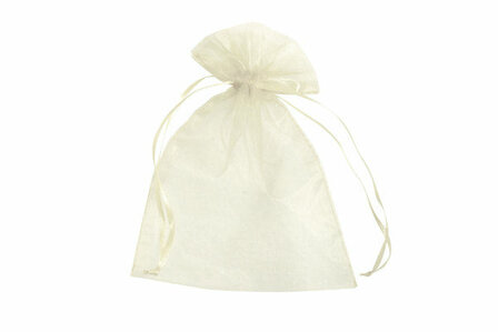 Organza zakjes 20 x 30 cm ivoor