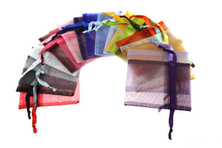 15 organza zakjes kleurenpakket 7.5 x 10 cm
