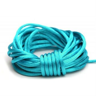 Satijn koord 2 mm turquoise