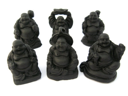 Set 3 cm boeddha zwart