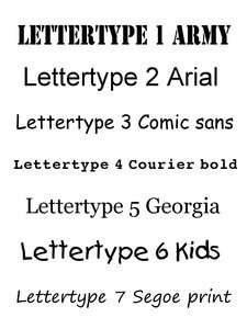 Traktatie kaartjes met naam lettertypes